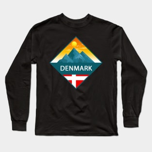 Denmark Mountain Sticker, Travel to Denmark Long Sleeve T-Shirt